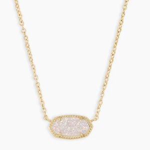 Elisa Gold Pendant Necklace in Iridescent Drusy
